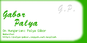 gabor palya business card